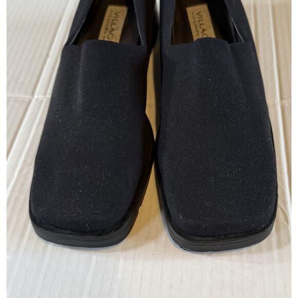 Villager by Liz Claiborne Size 9M Charlize Black Slip-On Square Toe Shoe - Picture 4 of 8